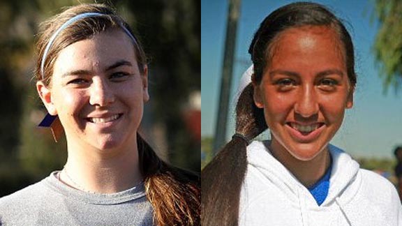 Two top 100 national recruits (according to Student Sports) from teams that are hoping to finish high in the final divisional state rankings are Caitlyn Brooks of Burbank and Zoe Casas from Aquinas of San Bernardino. Photos: Courtesy Student Sports.
