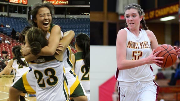 Among those landing honors on the Cal-Hi Sports all-state underclass teams are Marissa Hing (left) from Pinewood of Los Altos Hills among the juniors and Sierra Campisano (right) from Torrey Pines of San Diego among the sophomores. Photos: Willie Eashman & Anna Scipione.