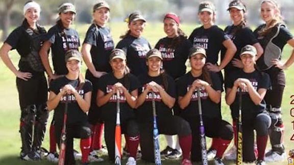 The La Serna of Whittier girls will play nearby St. Paul of Santa Fe Springs for CIFSS D3 title. If they win, they'll also go into the state record book as Division III State Team of the Year. Photo: Lady Lancers Varsity Softball Site.