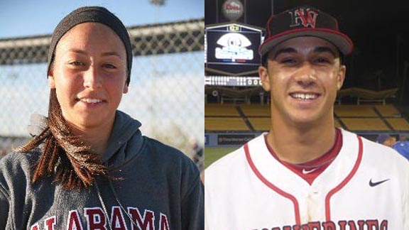 Pitchers Alexis Osorio from M.L. King and Jack Flaherty from Harvard-Westlake are still going strong for their state-ranked teams in the CIFSS playoffs. Photos: Student Sports & Mark Tennis.