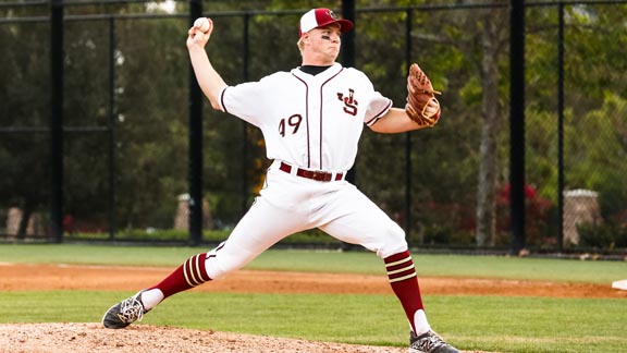 Parker Joe Robinson, who has signed with Texas, is one of three top starting pitchers for JSerra of San Juan Capistrano, the top seed for the CIFSS D1 playoffs. Photo: Nani Strumpf (JSerraBaseball.com).