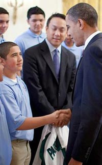 Bulla Graft of La Jolla Bishop's once met President Obama when he was a member of the Chula Vista Little League World Series team. Photo: White House.