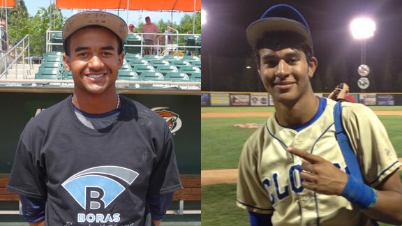 Two of the most prominent players in the 2014 MLB Draft were Elk Grove's Derek Hill (left) and Clovis' Jacob Gatewood. Both are now finalists to be Mr. Baseball State Player of the Year.