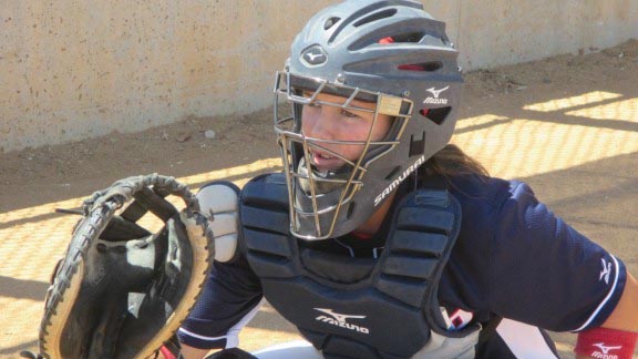 There are some great catchers on the all-state medium schools team, led by Florida-bound Janell Wheaton of San Dimas. She also was named the San Gabriel Valley Tribune Player of the Year after batting .617 with 44 RBI. Photo: Student Sports.