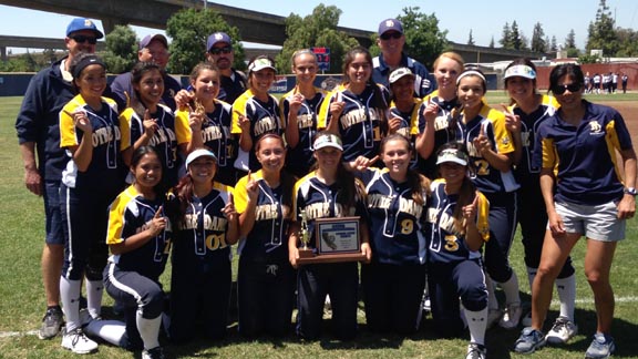 The Notre Dame of Salinas girls won their second straight CIF Central Coast Section divisional title and have now won a record 14 section titles in their school's history. Photo: Harold Abend.