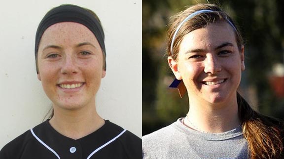 Carlee Wallace (left) transferred to Valhalla of El Cajon and remained among best players in the CIF San Diego Section. Caitlin Brooks of Burbank (right) is regarded as among top junior college prospects in the nation. Photos: Student Sports.