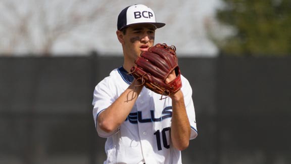 Corby Punian of San Jose Bellarmine was one of the top pitchers in the CCS and he did it with a torn UCL that was not operated on until after the season. Photo: The Carillon (Bellarmine's online news source).