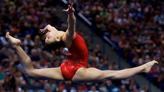 Kyla Ross, a junior from Aliso Niguel of Aliso Viejo, performs a routine on balance beam, which may be her strongest event. Photo: USA Gymnastics.