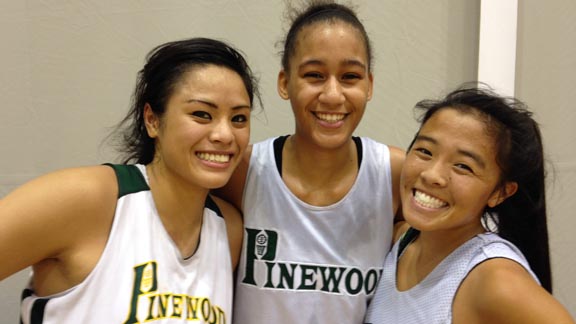 Gabi Bade, Chloe Echols and Marissa Hing helped  Pinewood of Los Altos Hills to a high finish in last year's San Diego Classic. Photo: Harold Abend.