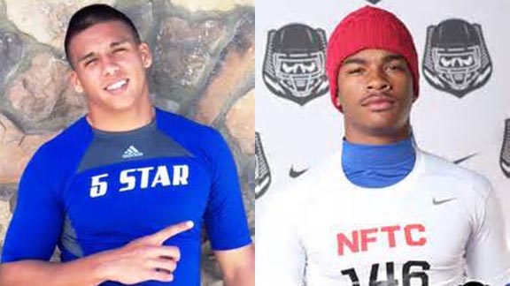 Two of the state's top DBs and who both will eventually sign with D1 colleges are Anthony Mariscal from Liberty of Bakersfield and Stanley Norman of Gardena Serra. Photos: CentralValleyFootball.com & Student Sports.