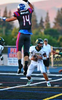 Griffin Bentley of Clayton Valley can be an effective pass rusher. Photo: Dax Crabbe.