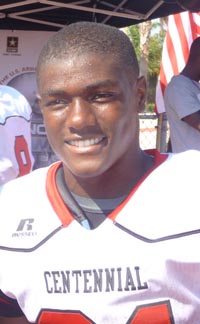  J.J. Taylor is latest Corona Centennial standout running back. Photo: Mark Tennis.