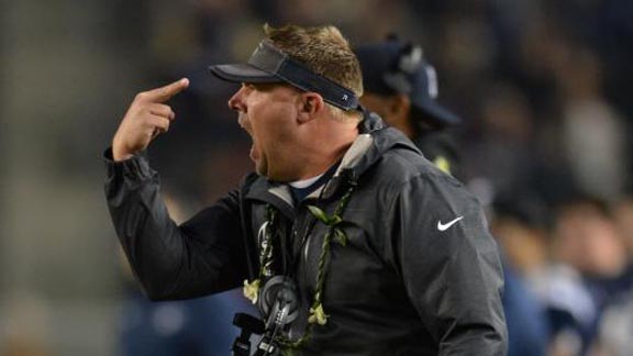 Head coach Jason Negro from No. 1 St. John Bosco of Bellflower gets intense on the sideline during 2013 CIF Open Division state bowl game. Photo: Scott Kurtz.