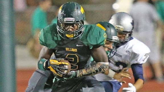 Tracy's Nate Jones is one of the fastest players in the state and still hopes for a huge senior season despite suffering ankle injury in first game. Photo: Stu Jossey/SportStars.