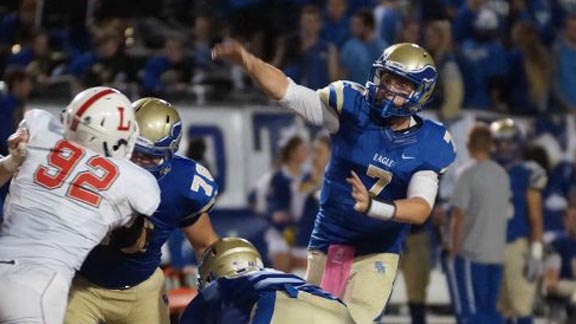 The expectations for the upcoming season are huge for Santa Margarita QB K.J. Costello, who has committed to Stanford. Photo: Patrick Takkinen/OC Sidelines.com.