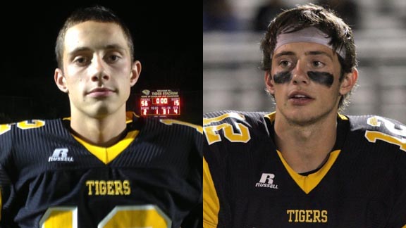 Pacifica Terra Nova QB Anthony Gordon is shown as a junior (left) and then as a senior (on the right). He could finish this season with close to 5,000 yards passing. Photos: Harold Abend & Willie Eashman (both Washington of S.F. grads).