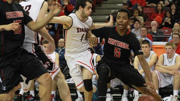 Corona Centennial's Khalil Ahmad was one of the most improved players in the state last summer and is one reason why the Huskies begin No. 2 in the state. Photo: Willie Eashman.