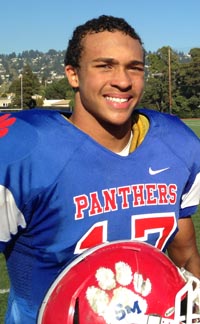 Ron Smith of Berkeley St. Mary's also had six interceptions on the football field. Photo: Harold Abend.