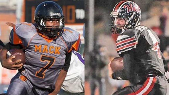 Two of this week's honored players are running back LaVance Warren of Oakland McClymonds and receiver Trent Irwin from Newhall Hart. Photos: Everett Bass & The Signal/Santa Clarita.