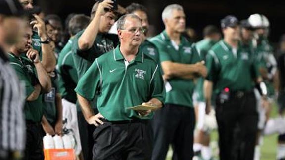 Head coach John Carroll isn't on the sidelines like he used to be, but his presence is obvious everywhere inside the stadium will the soon bear his name. Photo: OHSFoundation.org.