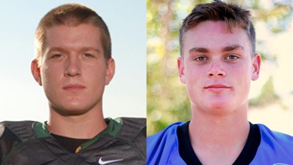 Our two offensive honorees are QBs Mitch Daniels of Concord (left) and Braxton Burmeister of La Jolla Country Day. Photos: Hudl.com & LJCDS.org.