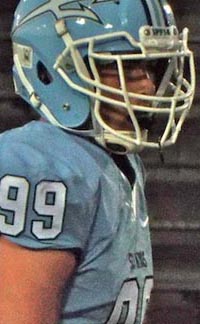 Corona del Mar's Parker Chase has been one of the top pass rushing defensive ends in Orange County the last two seasons. Photo: OCSidelines.com.