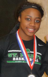 Angel Johnson is one of many who battle from end line to end line for St. Mary's. Photo: Mark Tennis.