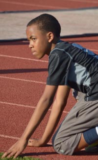 It's never too early to learn how to start correctly in a sprint event. Photo: Elite Training Academy of California.