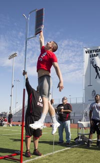 Explosiveness is measured by many coaches using vertical leap. Photo: Elite Training Academy of California.