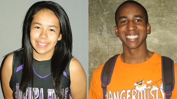 Two of this week's most notable stat stars are Britney Gonzalez of Fontana Jurupa Hills and Brandon Smith of Santa Ana Godinez. Photos: Hudl.com & Ronnie Flores.