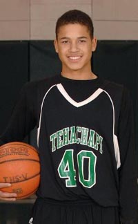 Isaiah Johnson knocked down more points than his jersey number in game last week for Tehachapi. Photo: THSWarriorsBasketballNews.