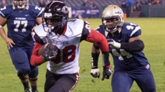 State Junior of the Year Javon McKinley is about to score in CIFSS Pac-5 final vs. St. John Bosco. Photo: Mark Bausman/OC Sidelines.com.