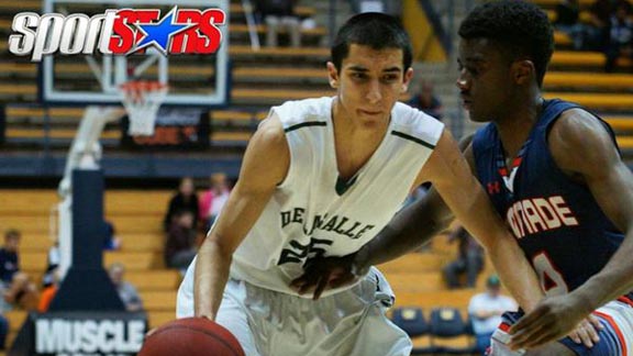 De La Salle's Jordan Rotinho attacks the paint during game vs. Chaminade during Monday's MaxPreps MLK Classic held at Cal. Photo: Phillip Walton/SportStars.