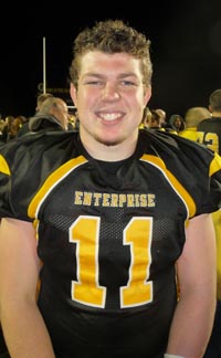 Nick Tomasin was a tackling machine for 2013 and 2014 teams at Enterprise of Redding that won back-to-back CIF Northern Section titles. Photo: Mark Tennis.