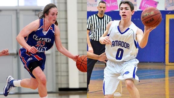 Hailey Pascoe from Clayton Valley of Concord and Eric Shaw from Amador of Sutter Creek both had big outings to gain notice on this week's honor roll. Photos: Prep2Prep.com & Hudl.com.