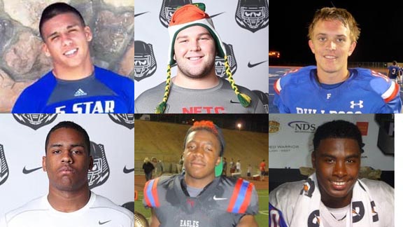 Here are six of those chosen today as first team overall all-state (l-r, top, then bottom) Anthony Mariscal from Liberty of Bakersfield, Zach Okun of Newbury Park, Jake Browning of Folsom, Joseph Wicker of Long Beach Poly, Miles Harrison from Clayton Valley of Concord & John Houston from Serra of Gardena.