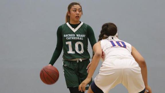 Senior point guard Kayla Coloyan and No. 19 Sacred Heart Cathedral already have  big win on Tuesday of this week. Photo: Jack Connolly/Prep2Prep.com.