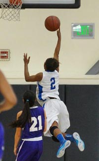 Aarion McDonald flies to the hoop for Brookside Christian during Saturday win against Piedmont. Photo: Phillip Walton/SportStars.