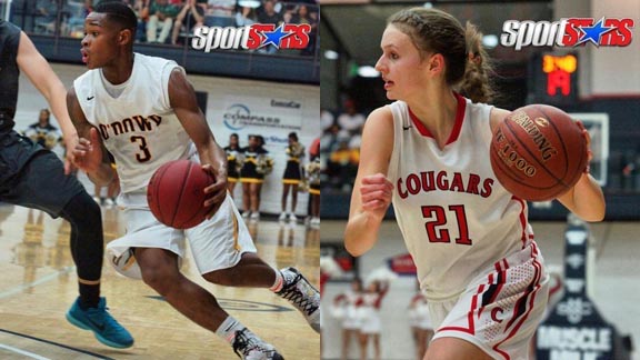 Two players on the move during Saturday's CIF North Coast Section finals were Paris Austin of Bishop O'Dowd and Katie Rathbun of Carondelet. Photos: Phillip Walton/SportStars.