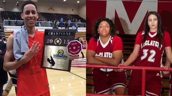 Chance Comanche (left) helped Beverly Hills win CIFSS Division 3A title while both Destiney Lee and Gigi Garcia of Sacramento McClatchy could be major players in their CIF divisional bracket. Photos: Twitter.com & James K. Leach/SportStars.