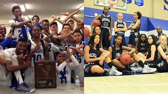 Two teams hoping to add CIF state titles to regional crowns this weekend include Capital Christian of Sacramento boys in Division IV & Sierra Canyon of Chatsworth girls in Division IV. Photos: Harold Abend & Sierra Canyon media guide.