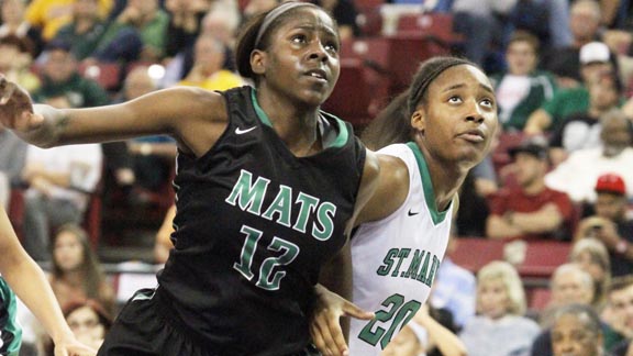 Uriah Howard and team at Miramonte and Sydney Fadal and team at St. Mary's of Stockton have been eyeing each other for several months. Photo: Willie Eashman.