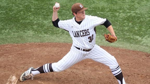 Jacob Walker delivers a pitch for St. Francis of Mountain View during Boras Baseball Classic's NorCal tourney. He and Lancers play No. 1 JSerra (the SoCal winner) on Saturday in Fullerton. Photo: @theborasclassic.