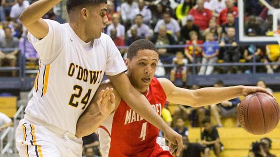 Mater Dei's La'vette Parker looks for room in CIF Open Division state final. Parker was Mater Dei's leading scorer in the postseason. Photo: Josh Barber/OCSidelines.com.