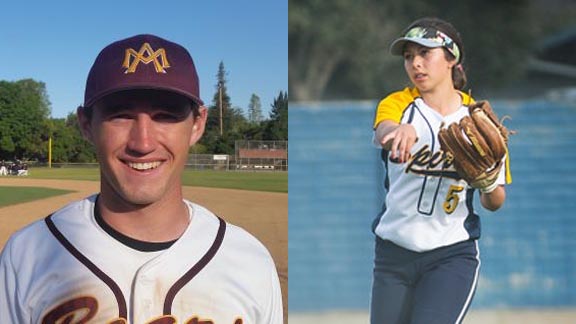 Two of this week's honorees are Matt McGarry of Menlo-Atherton and Marisa Given from Notre Dame of Salinas. Photos: John Murphy/Prep2Prep.com & Gary Dangerfield Photography.