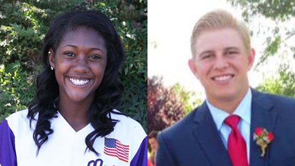 Two of this week's honorees sparked teams to section titles -- Cherish Burks of Manteca East Union and Chandler Bengston of Clovis Buchanan. Photos: Grapettes.com & Twitter.com.
