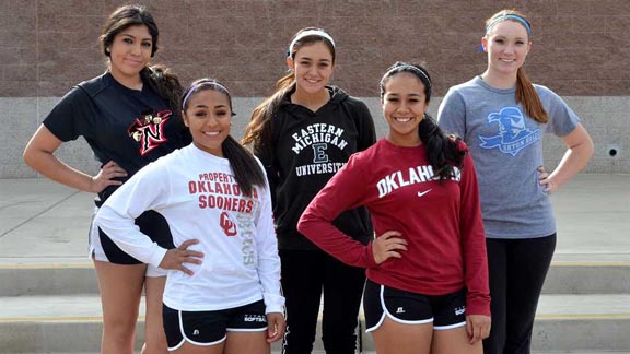 These five players from state-ranked No. 7 Grand Terrace -- Irene Herrera, Brandice Olmos, Destini Peck, Melanie Olmos and Eliyah Flores -- are all headed to major college programs. Photo: winitoathletics.com.