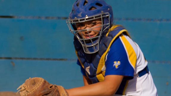 Yes, through the mask, you can see Sutter's Taylor Pack with a smile. She ended her career with 223 hits and will play next at UCLA. Photo: Courtesy family.