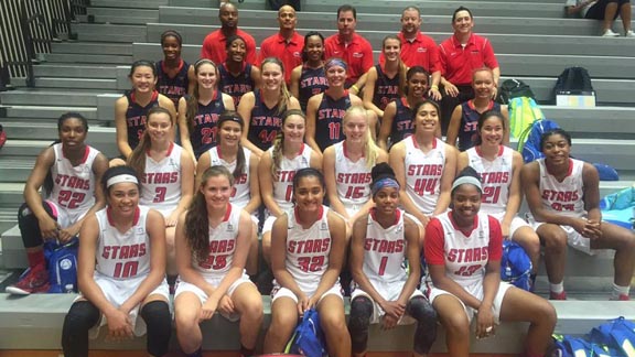 The older team from Cal Stars (in the back) beat the younger team (in the front) in the title game of prestigious End of the Trail tourney in Oregon. Courtesy photo.