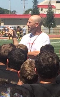 Trent Merzon has been the head coach of the Mustangs since the 2000 season. Photo: oakdalefootball.com. 